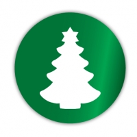 Geschenketiketten E-652 Weihnachtsbaum grün/weiß