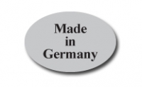 Etiketten E-891b Made in Germany, Silber, Prägung in schwarz
