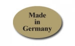 Etiketten E-891a Made in Germany, Gold, Prägung in schwarz